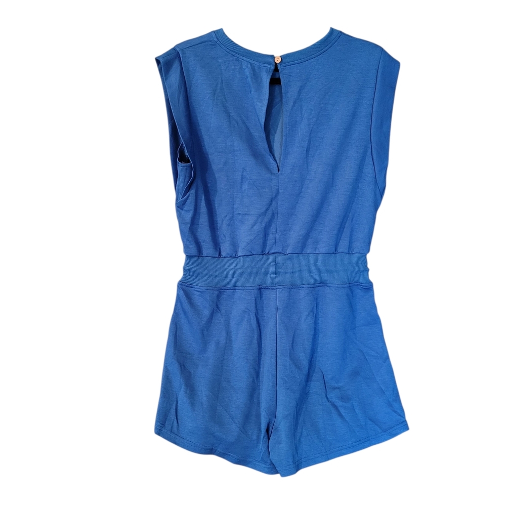 NWT Ofeefan blue one piece sleeveless romper - L.        L80 - Picture 7 of 9